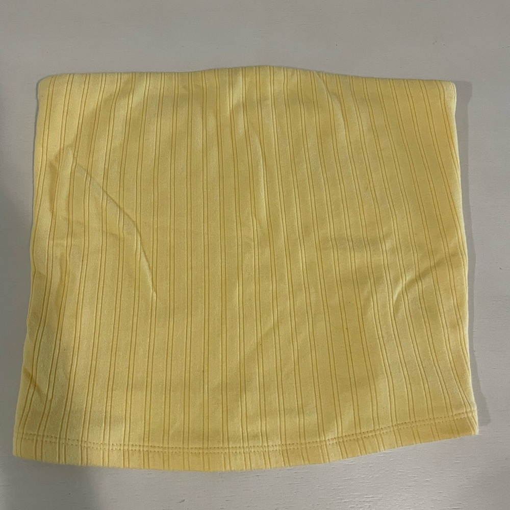 Yellow ribbed tube top